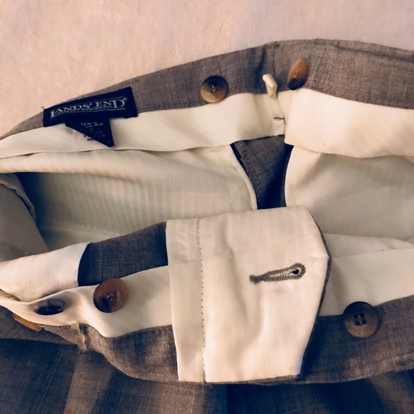 BNWT LANDS’ END grey pleated Men’s pants - Picture 6 of 7